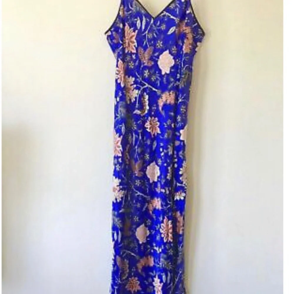 DIANE VON FURSTENBERG Canton Electric Blue Floral Ruched Midi 2pc Dress - Picture 7 of 7